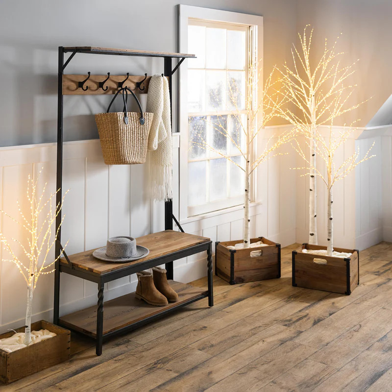 Extra Large Indoor/Outdoor Birch Tree with 750 Warm White Lights | Plow & Hearth