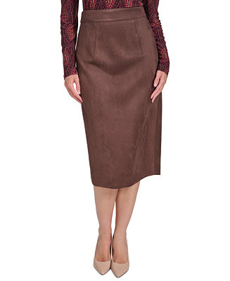 Women's Faux-Suede Pencil Skirt | Macy's