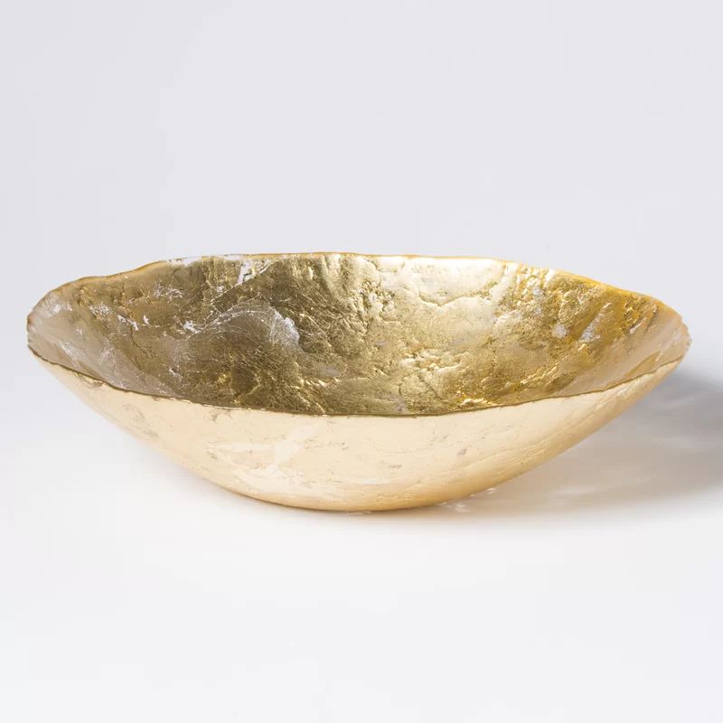 Moon Glass Glam Decorative Bowl in Gold | Wayfair North America