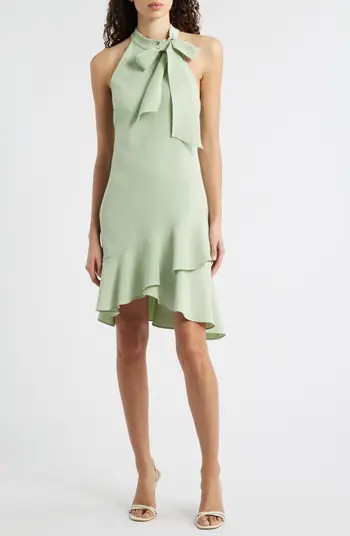 Ruffle Detail Stretch Crepe Dress | Nordstrom