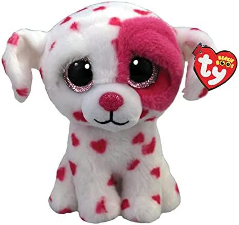 Ty Beanie Beau - White Valentine Dog with Hearts - 6" | Amazon (US)