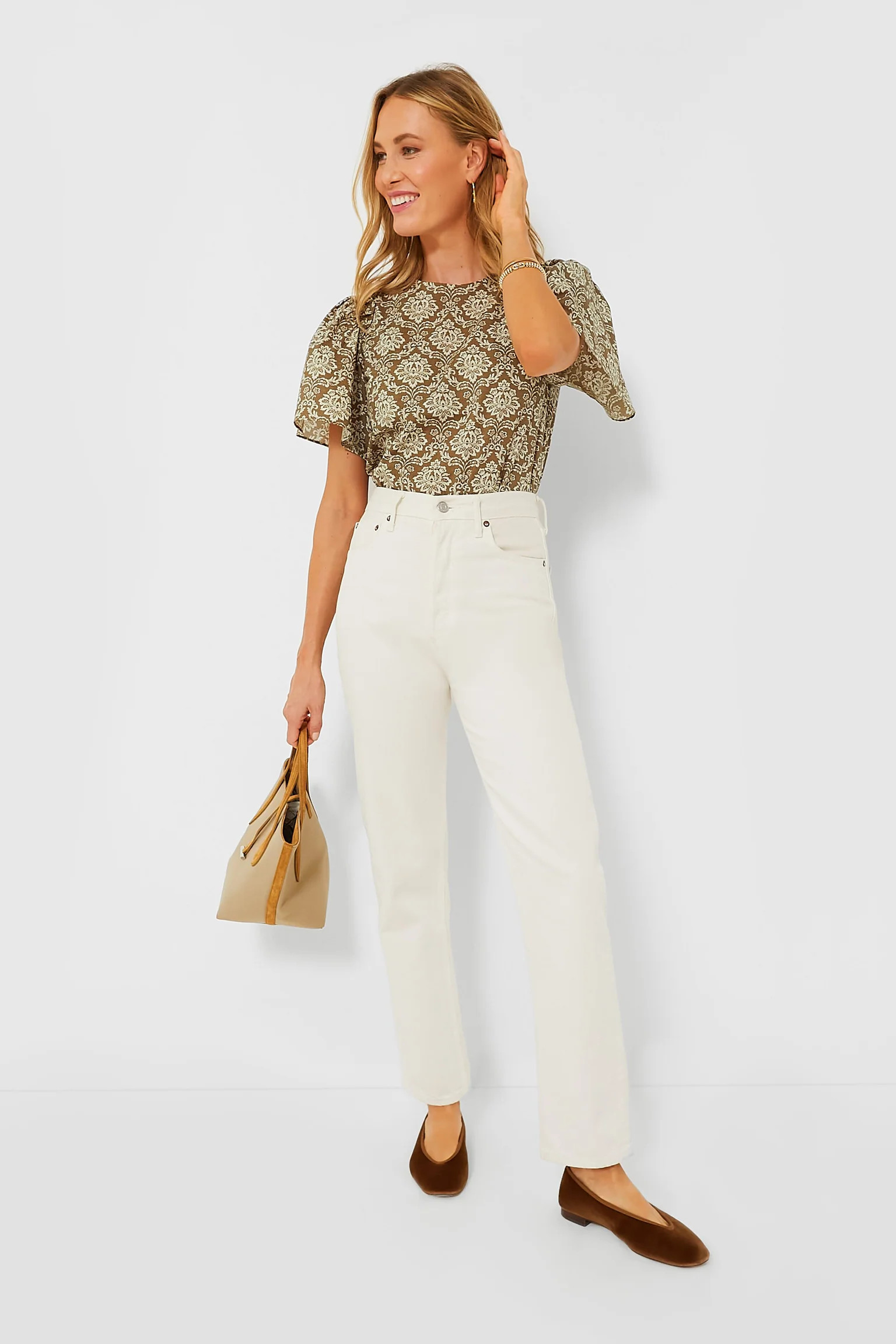 Moss Printed Molli Blouse | Tuckernuck (US)