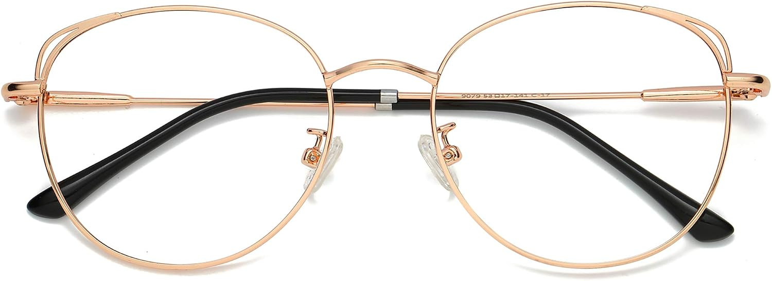 SOJOS Cat Eye Blue Light Blocking Glasses for Woman Hipster Metal Frame Womens Eyeglasses She Young SJ5027 | Amazon (US)