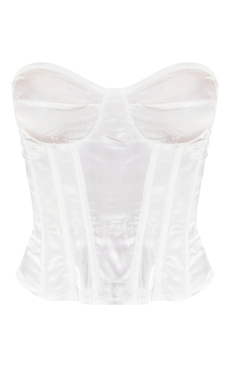White Satin Corset | PrettyLittleThing US