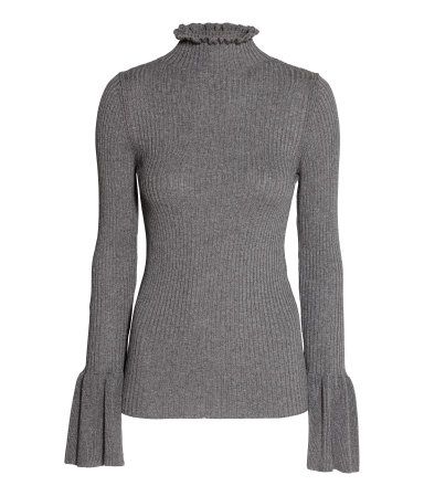 H&M Ruffled Rib-knit Sweater $49.99 | H&M (US)