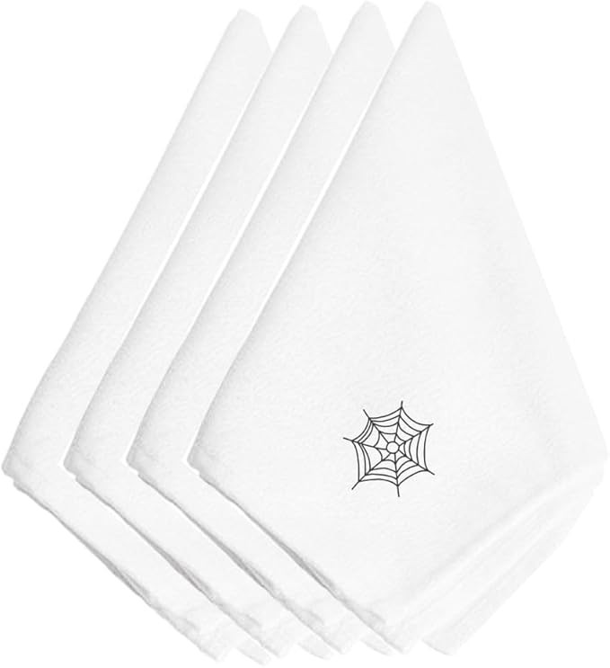 Caroline's Treasures EMAI0003NPKE Halloween Spider Web Embroidered Napkins Set of 4 Napkin Cloth ... | Amazon (US)