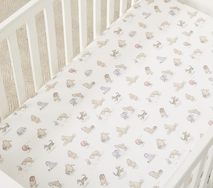 Disney Winnie the Pooh Organic Crib Fitted Sheet | Pottery Barn Kids