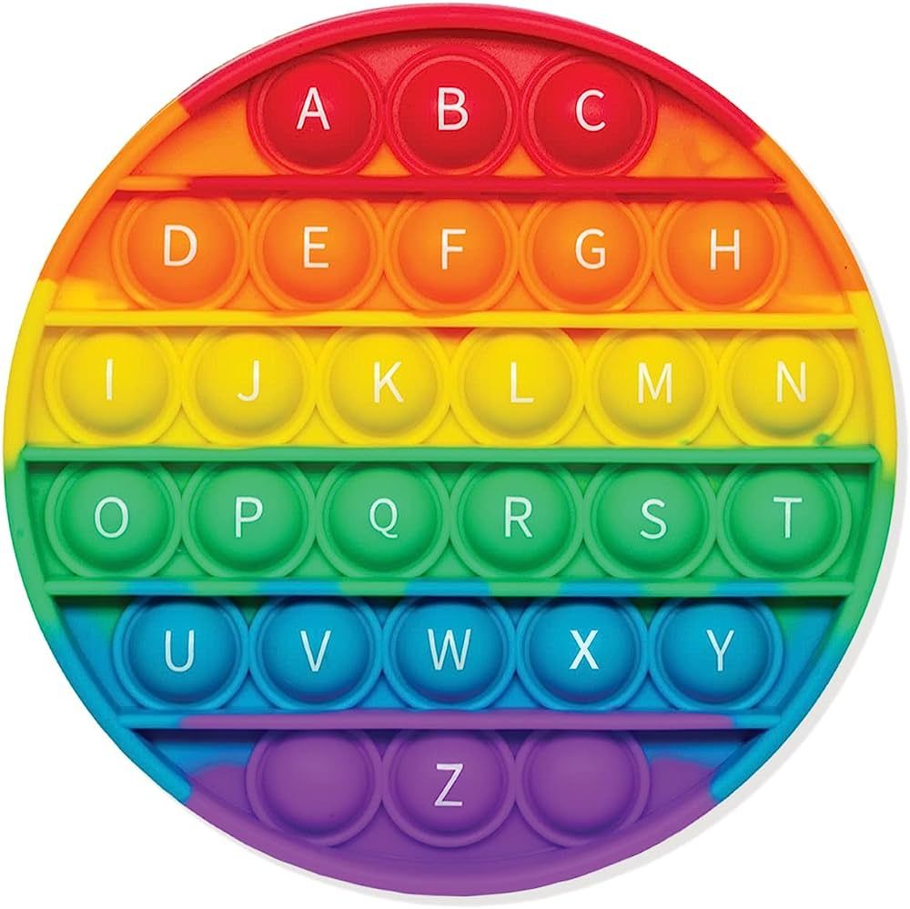 Alphabet Pop It Rainbow Fidget Toy with Letters - 1st Grade Classroom Must Haves- Round Bubble AB... | Amazon (US)