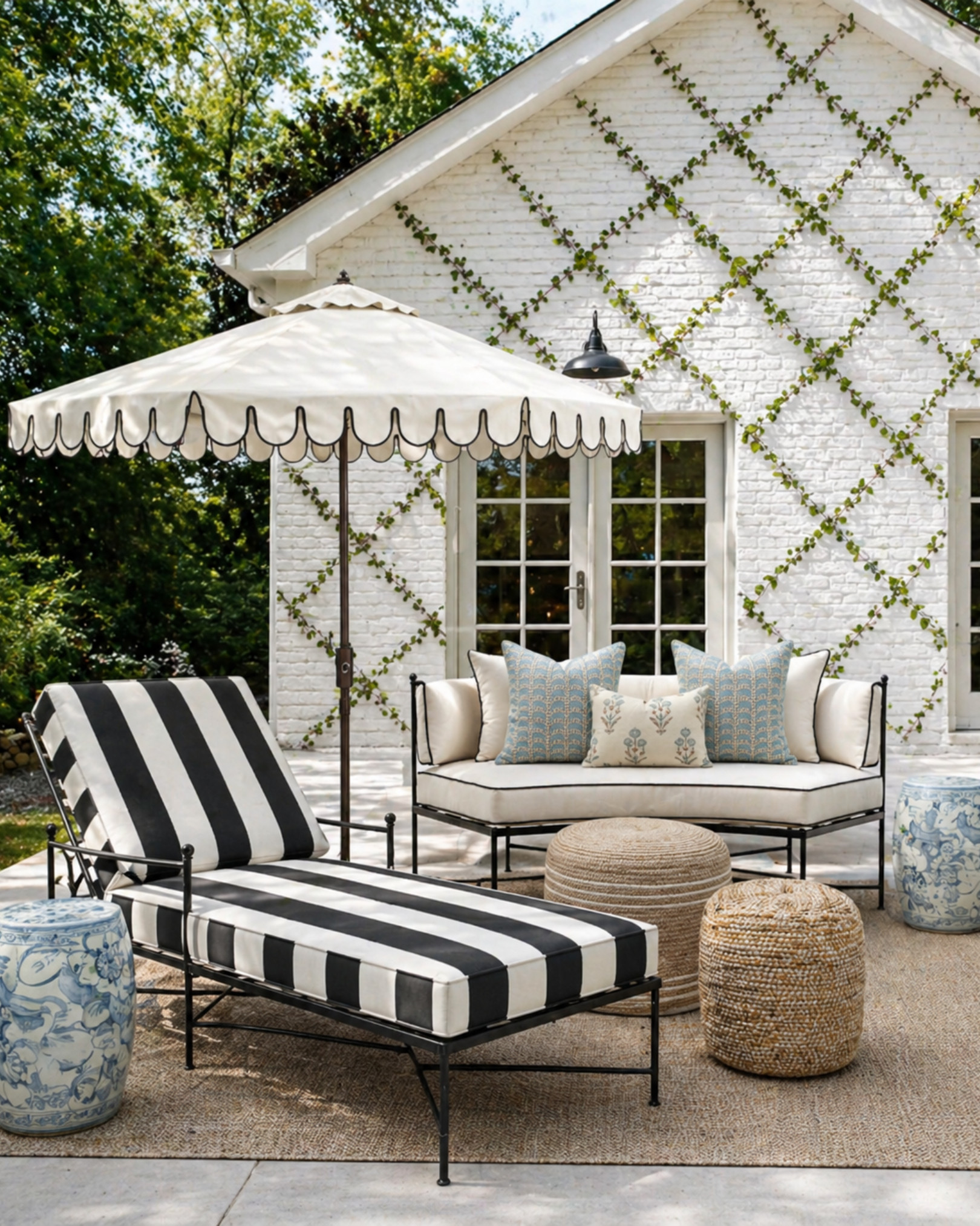 An easy outdoor setup that looks put together without overthinking it.

A striped lounge chair to make it feel styled
A neutral sofa that goes with everything
A few blue accents for color
Woven pieces to keep it warm and relaxed

Simple, clean, and actually livable.


I may earn a small commission if you shop through my links at no extra cost to you. 

 #LTKSeasonal #LTKHome