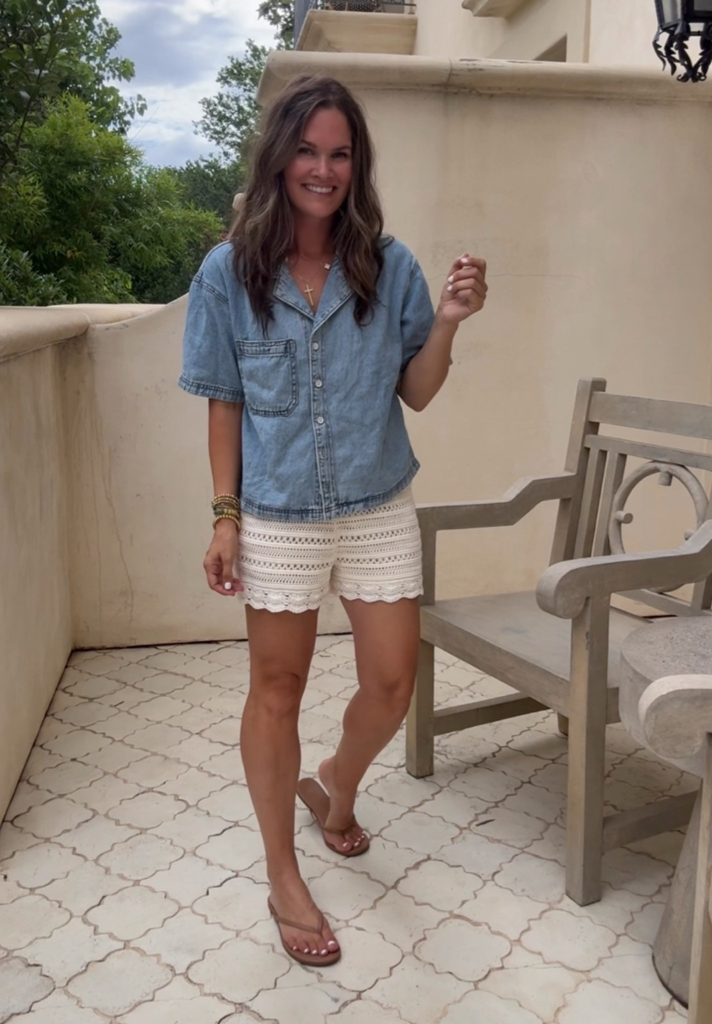 Love how this chambray top balances out the sweet detail on these crochet shorts. Casual but still cute!

#LTKootd #LTKmomlife #LTKdayinmylife
