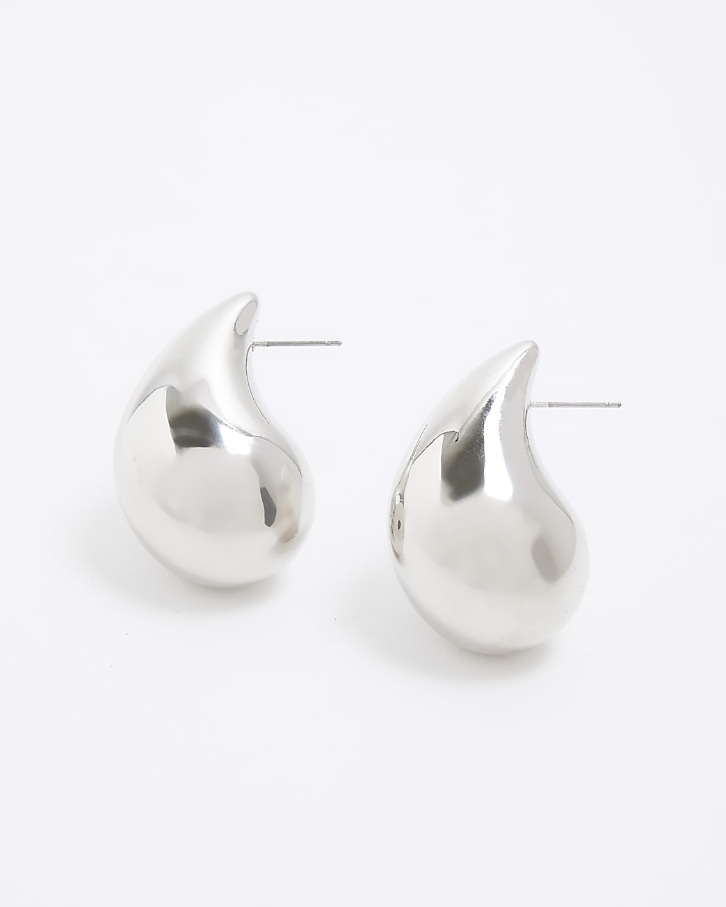 Silver Teardrop Stud Earrings | River Island (UK & IE)