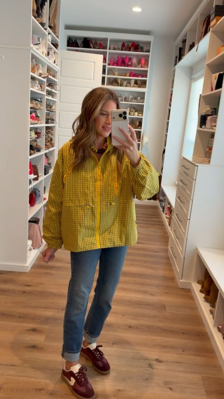 In a medium jacket, size 27 pants, necklace, sneakers-fits tts.

#LTKootd #LTKgrwm #LTKSeasonal