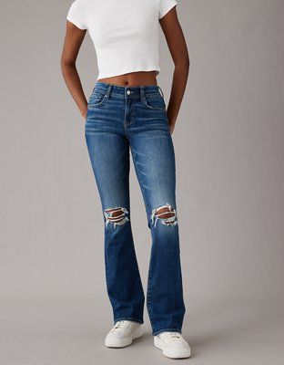 AE Next Level Ripped Low-Rise Kick Bootcut Jean | American Eagle Outfitters (US & CA)