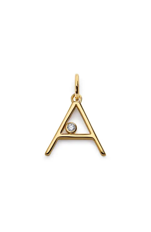 Monica Vinader Lab Grown Diamond Initial Pendant in 18K Gold Vermeil/diamond at Nordstrom | Nordstrom