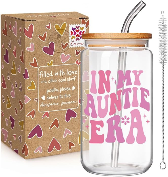 Auntie Gift Ideas,In My Auntie Era Glass Cup,Mothers Day, Birthday Presents for Best Auntie, Best... | Amazon (US)