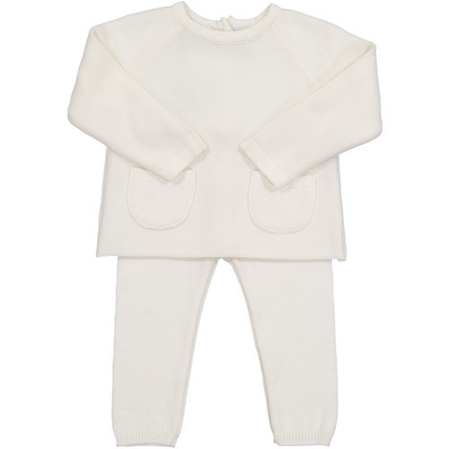Pocket Knit Set Ivory / French Blue | Feltman Brothers