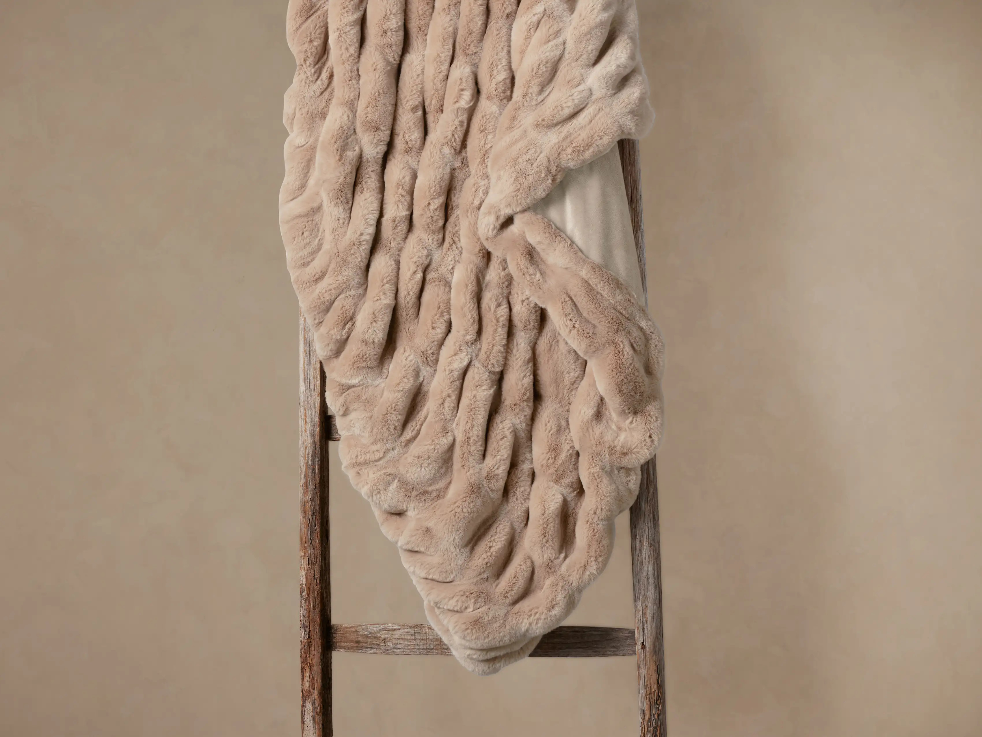 Faux Fur Luxe Oversized Pleated Throw | Arhaus