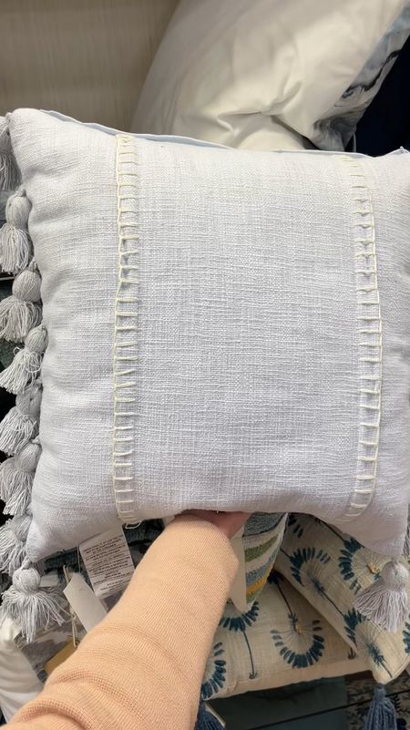 This pretty new light blue embroidered tassel throw pillow I spotted in HomeGoods is available online!! 😍🙌🏻
More designer looking & coordinating pillows for way less linked too 🤍

#LTKfindsunder50 #LTKhome #LTKsalealert