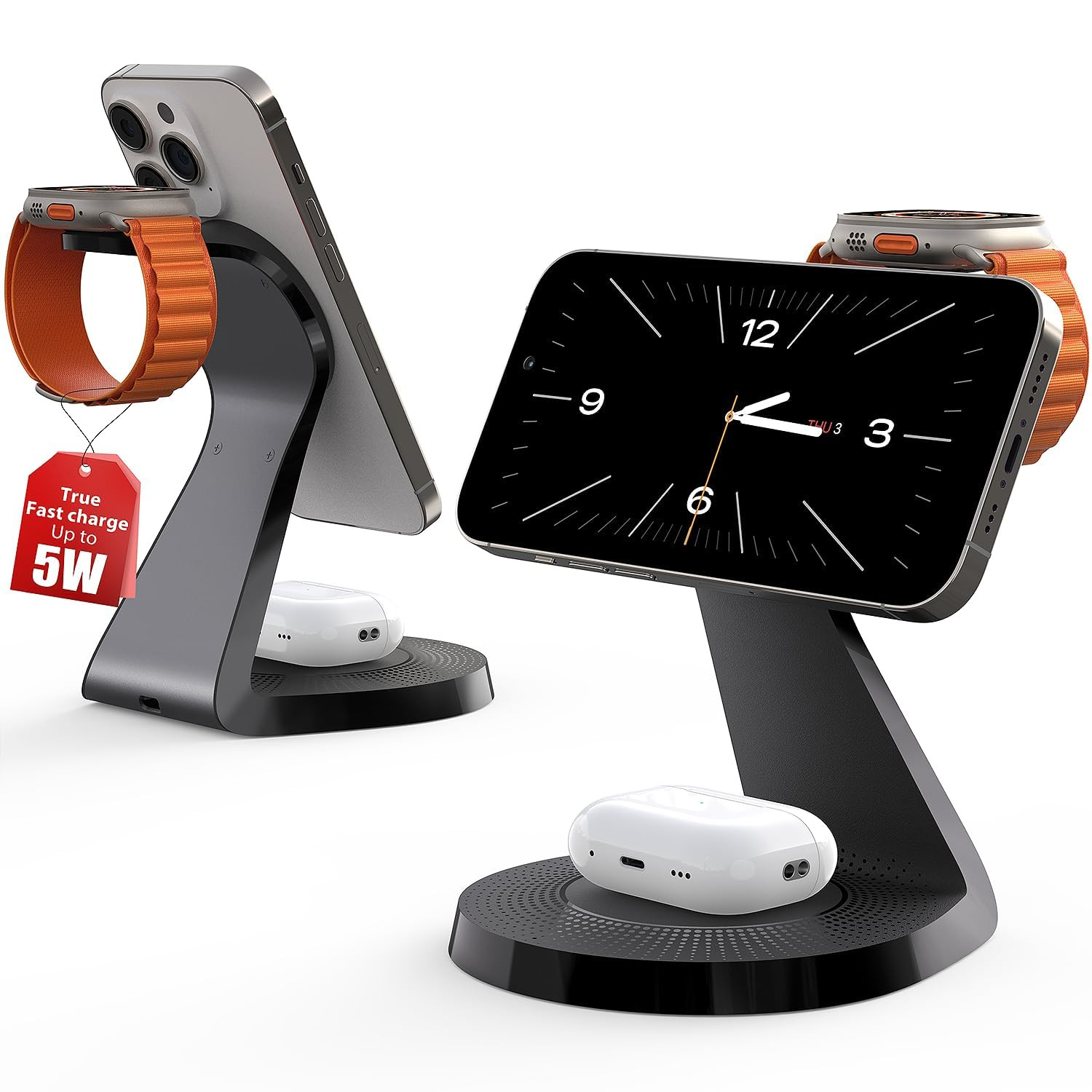 3 in 1 Charging Station for Apple Devices,Mag-Safe Charger Stand Fast Charging,Wireless Charger f... | Amazon (US)