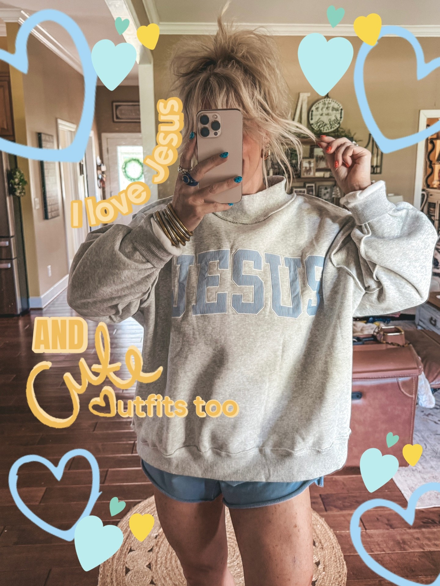 The cutest sweatshirt! Save with my one time code @thewillowtree MANDIE15 
I’m wearing a S/M in it and a medium in shorts.

#LTKOver40