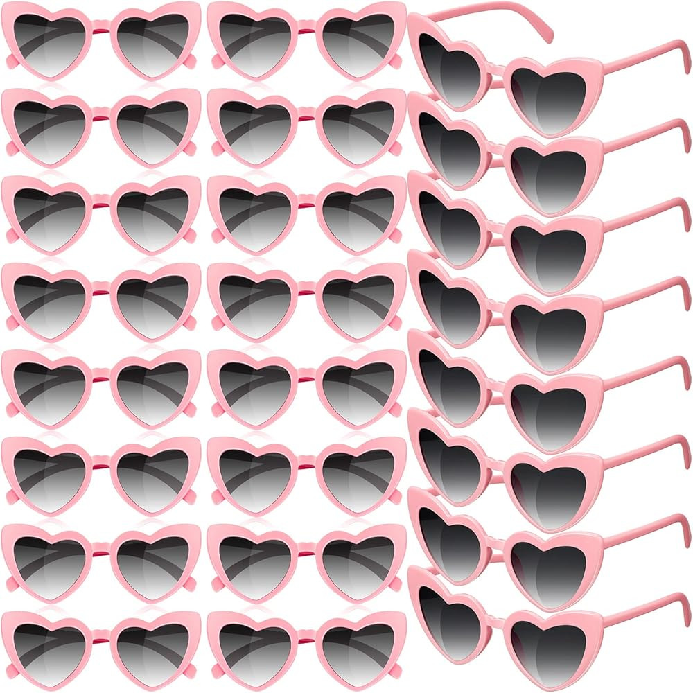 Konohan 24 Pairs Retro Heart Shaped Sunglasses for Women Vintage Heart Sunglasses for Party | Amazon (US)