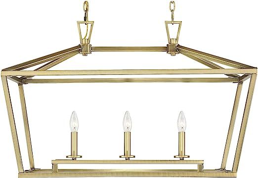 Savoy House 1-323-3-322 Townsend 3-Light Linear Chandelier in a Warm Brass Finish (32" W x 21" H) | Amazon (US)