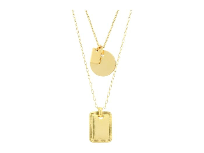 Madewell Etched Coin Layer Necklace Set (Vintage Gold) Necklace | Zappos