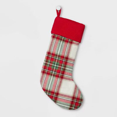 Christmas Stocking Plaid Cuff Red - Wondershop™ | Target