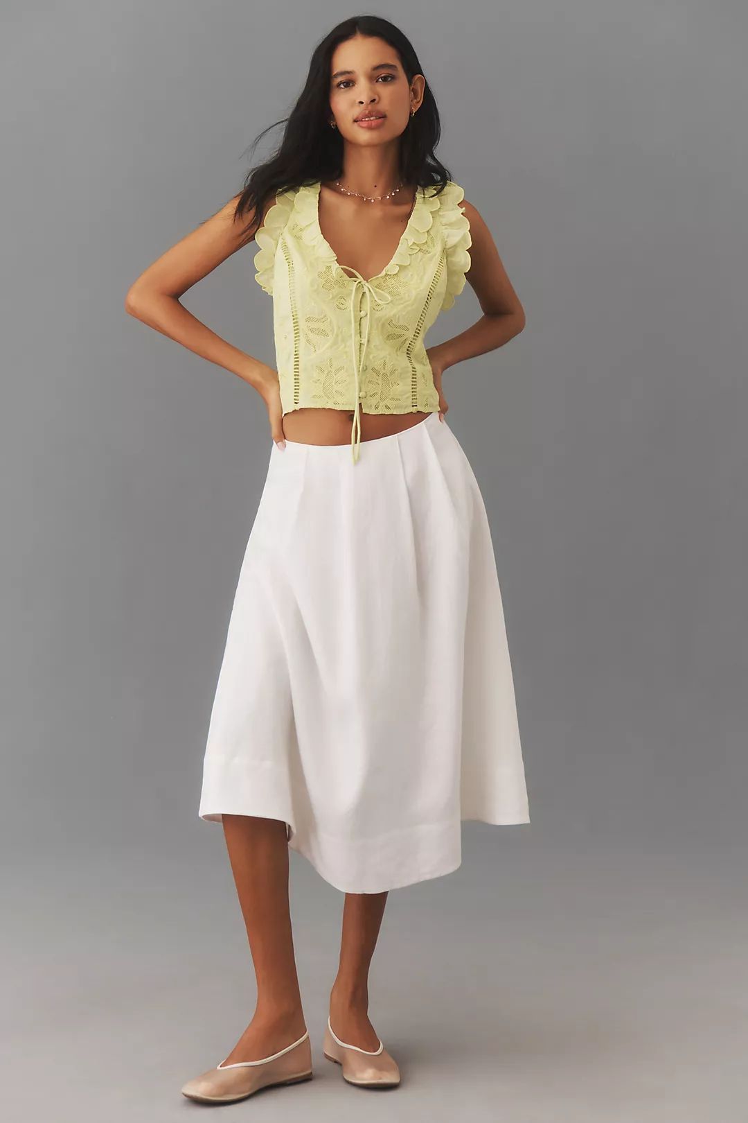 By Anthropologie Sleeveless Ruffled Top | Anthropologie (US)