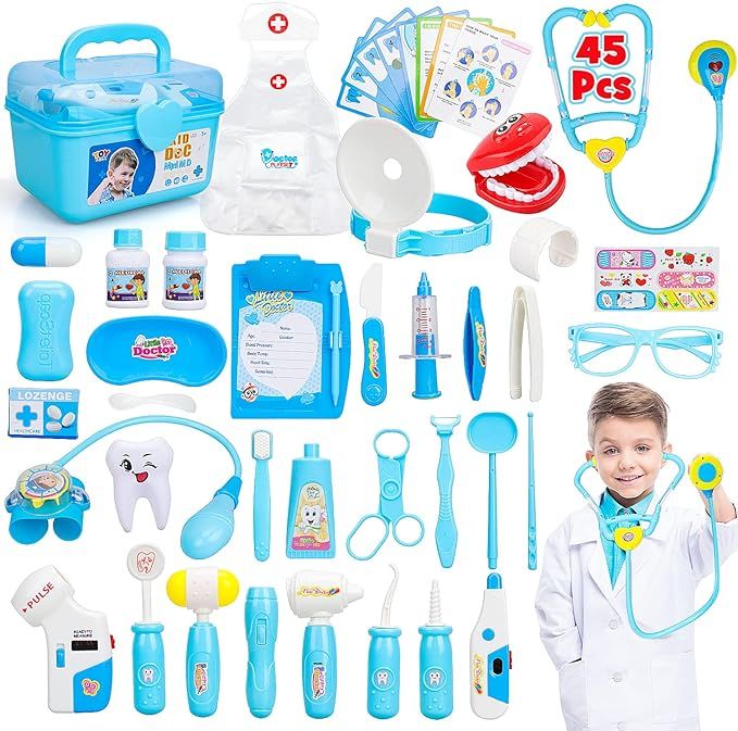 STEAM Life Doctor Kit for Kids, 45Pcs Kids Doctor Kit, Doctor Kit for Toddlers 3-5 Kids Doctor Pl... | Amazon (US)