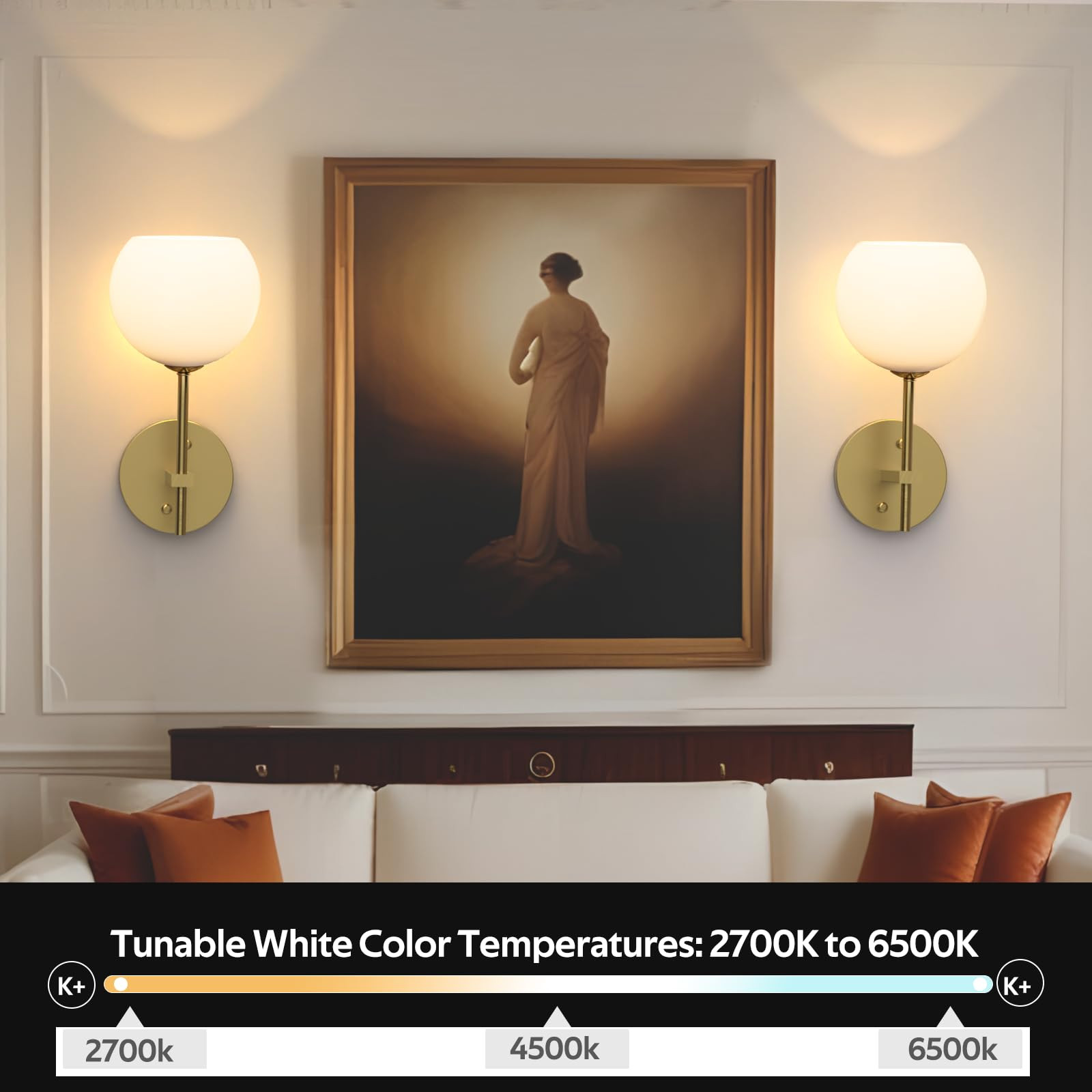 MOITA Wall Sconces Set of Two, Wireless Battery Operated Wall Decor with Remote, Sconces Wall Lig... | Amazon (US)