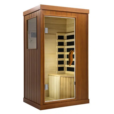 Far Infrared Wooden Sauna Room Home Sauna Spa Low-emf Dry Saunas Single Person Spa Canadian Hemlock Wood | Wayfair North America