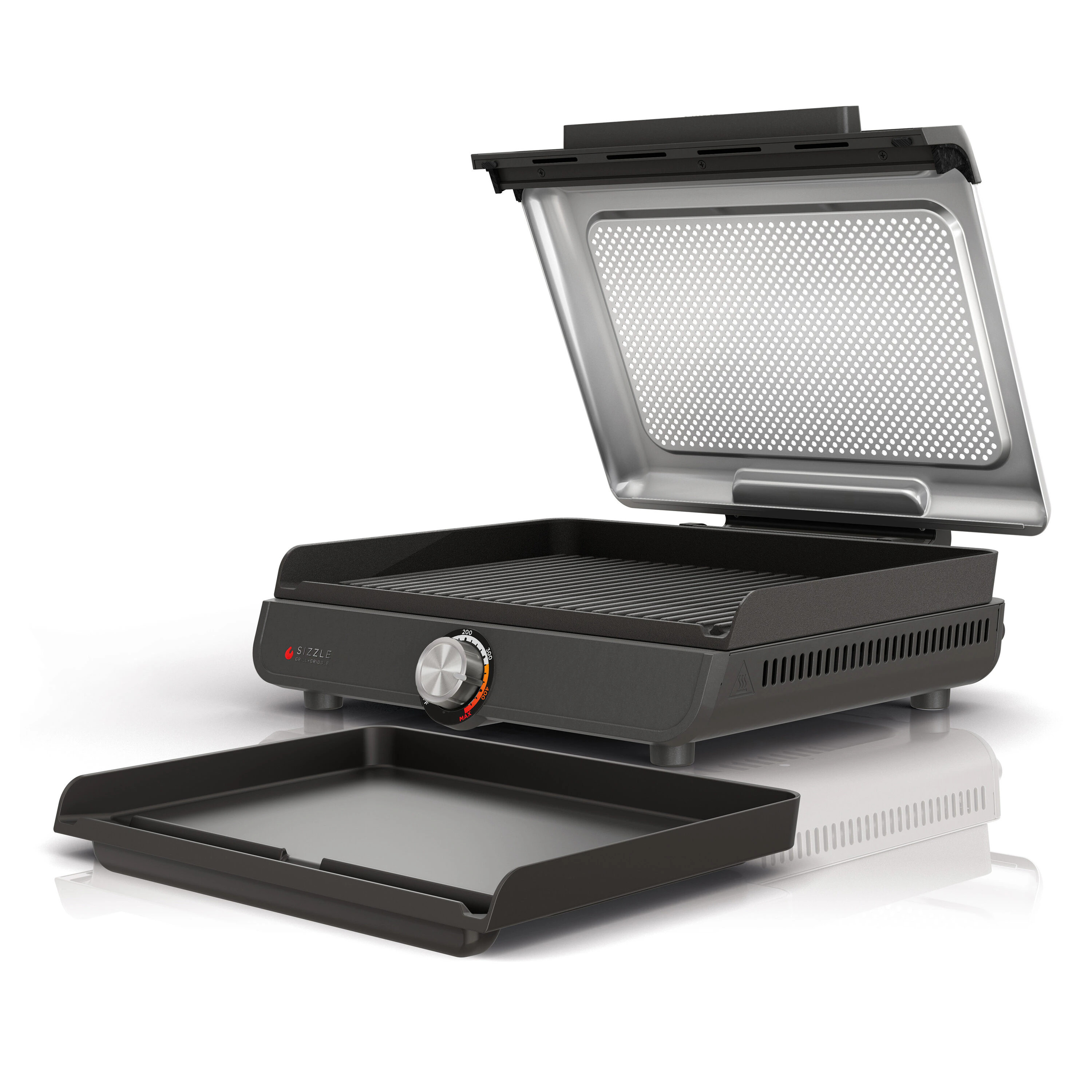 Ninja 16-in x 14-in Non-Stick Gray Foldable Electric Griddle Removable Drip Tray ( 1450 -Watt ) | GR101 | Lowe's