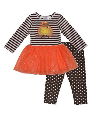 Blueberi Boulevard Baby Girls 2 Piece Thanksgiving Holiday Striped Leggings Set & Reviews - Sets ... | Macys (US)