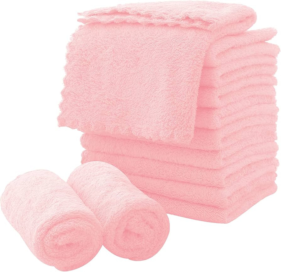 Microfiber Facial Cloths Fast Drying Washcloth 12 pack - Premium Soft Makeup Remover Cloths - Pin... | Amazon (US)