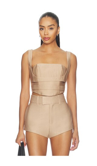 AFRM Kendra Top in Tan. - size S | Revolve Clothing (Global)