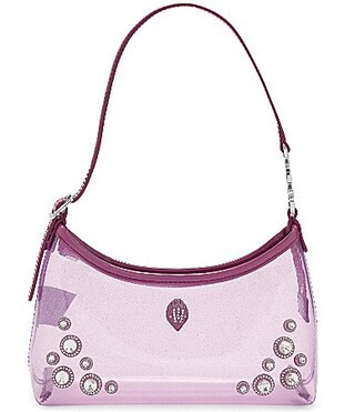 Kurt Geiger London Kurt Clear Vinyl Sling Embellished Shoulder Bag - Purple | Dillard's