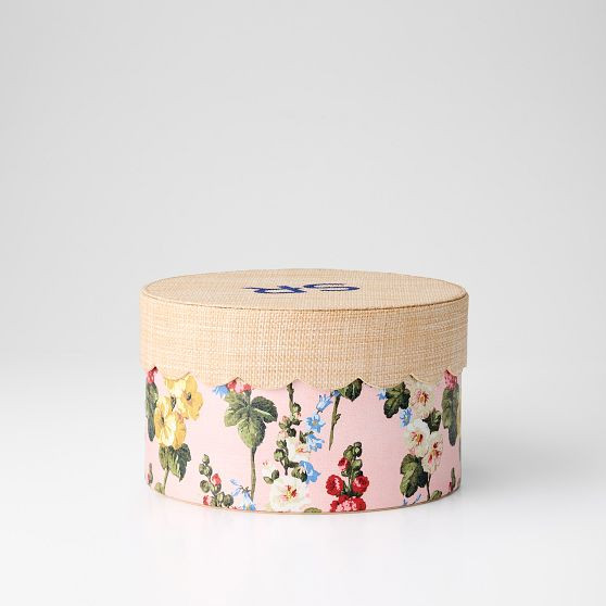 Sanderson Scalloped Raffia Box | Mark and Graham