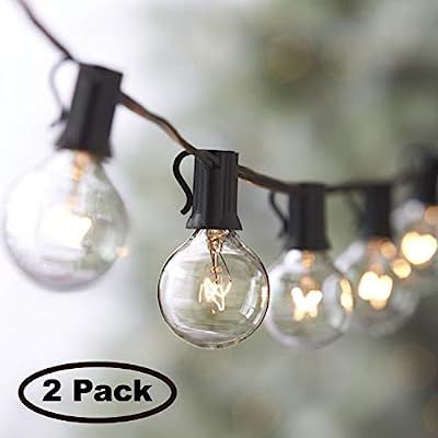 Lemontec String Lights,25FT Vintage Backyard Patio Lights with 25 Clear Globe Bulbs-UL listed for... | Amazon (US)