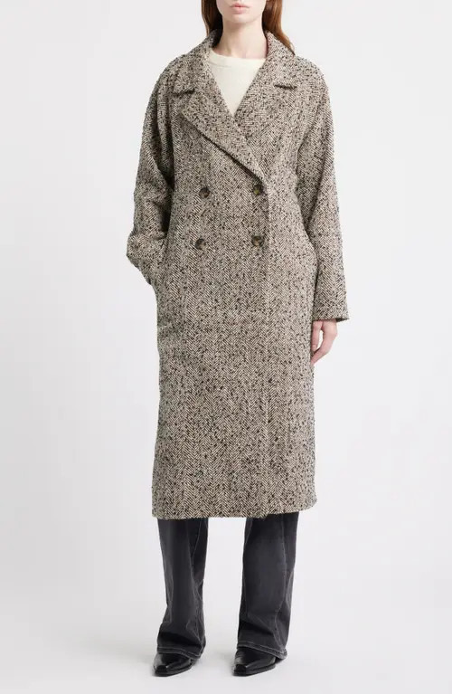Treasure & Bond Herringbone Tweed Coat in Brown- Black Tweed at Nordstrom, Size Xx-Small | Nordstrom