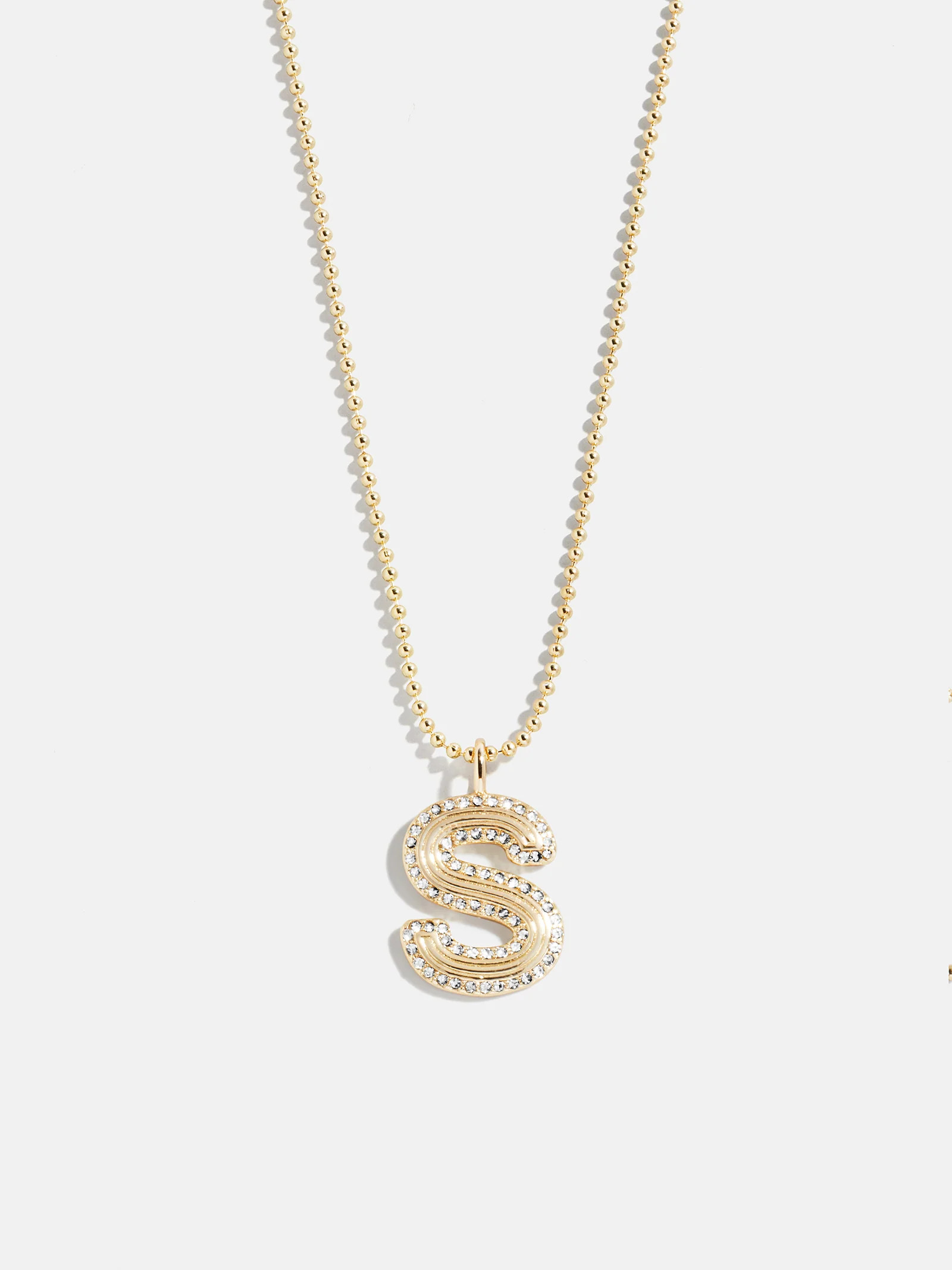 Arianna Initial Necklace - Gold/Pavé | BaubleBar