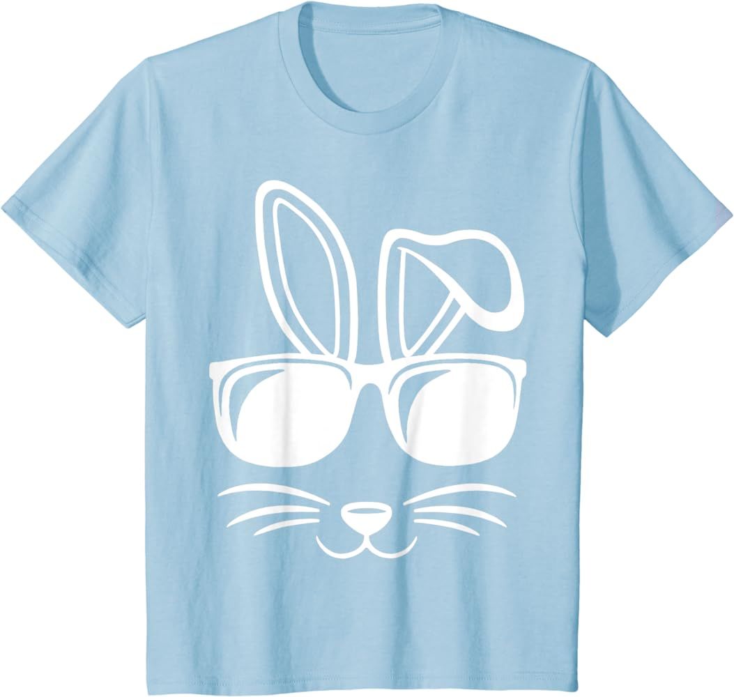 Bunny Face With Sunglasses Men Boys Kids Easter Day T-Shirt | Amazon (US)