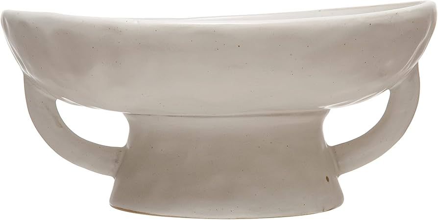 Creative Co-Op Stoneware Bowl w Reactive Glaze, White | Amazon (US)