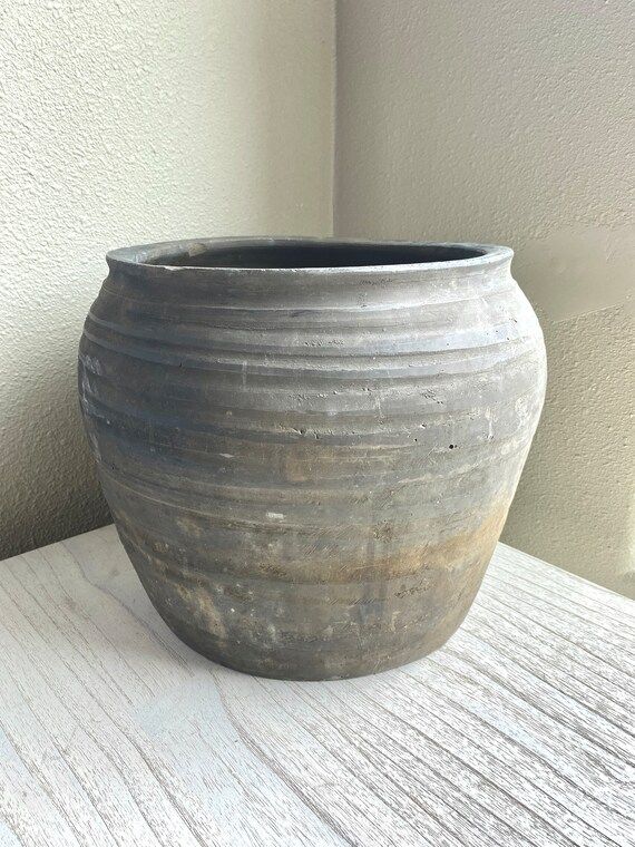 11.5 High Vintage Pot  Clay Gray Vase  Large Vintage | Etsy | Etsy (US)