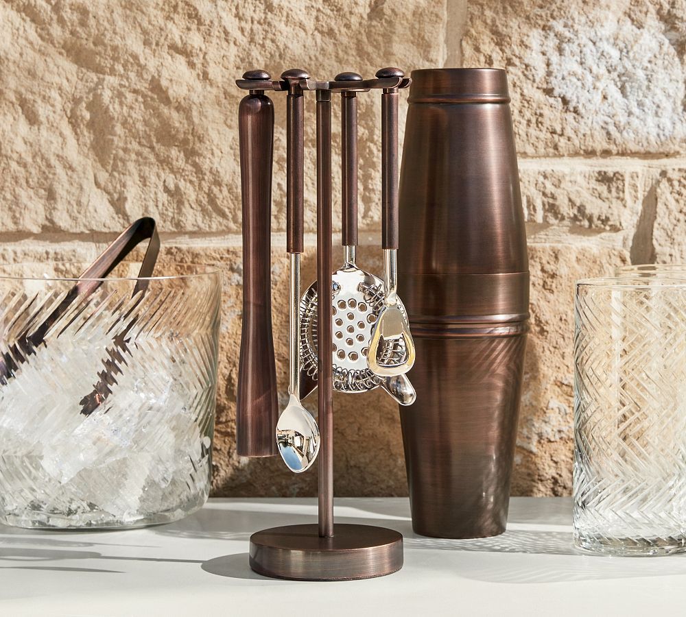 Sweet July Stainless Steel Bar Tools & Cocktail Shaker Set | Pottery Barn (US)