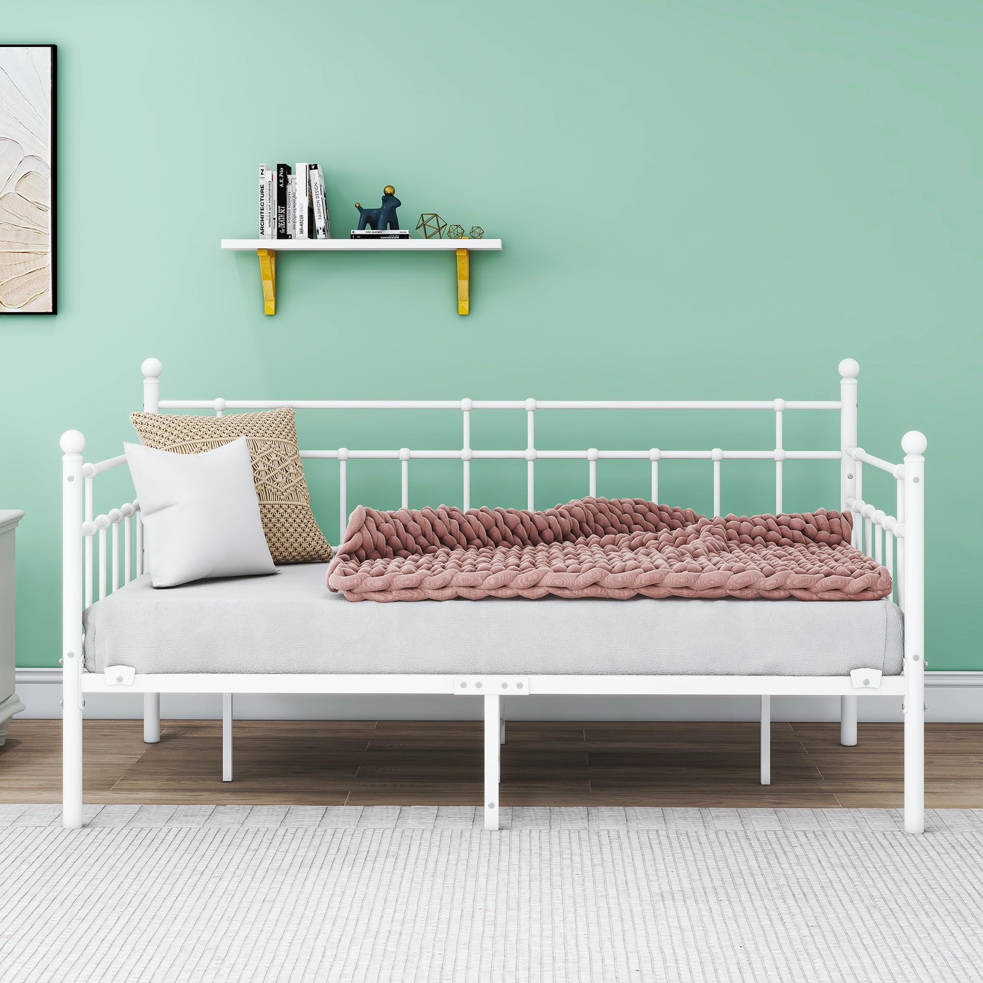 HOMERECOMMEND Metal Daybed Frame Steel Slats Platform Base Box Spring Replacemen Bed Sofa for Liv... | Amazon (US)