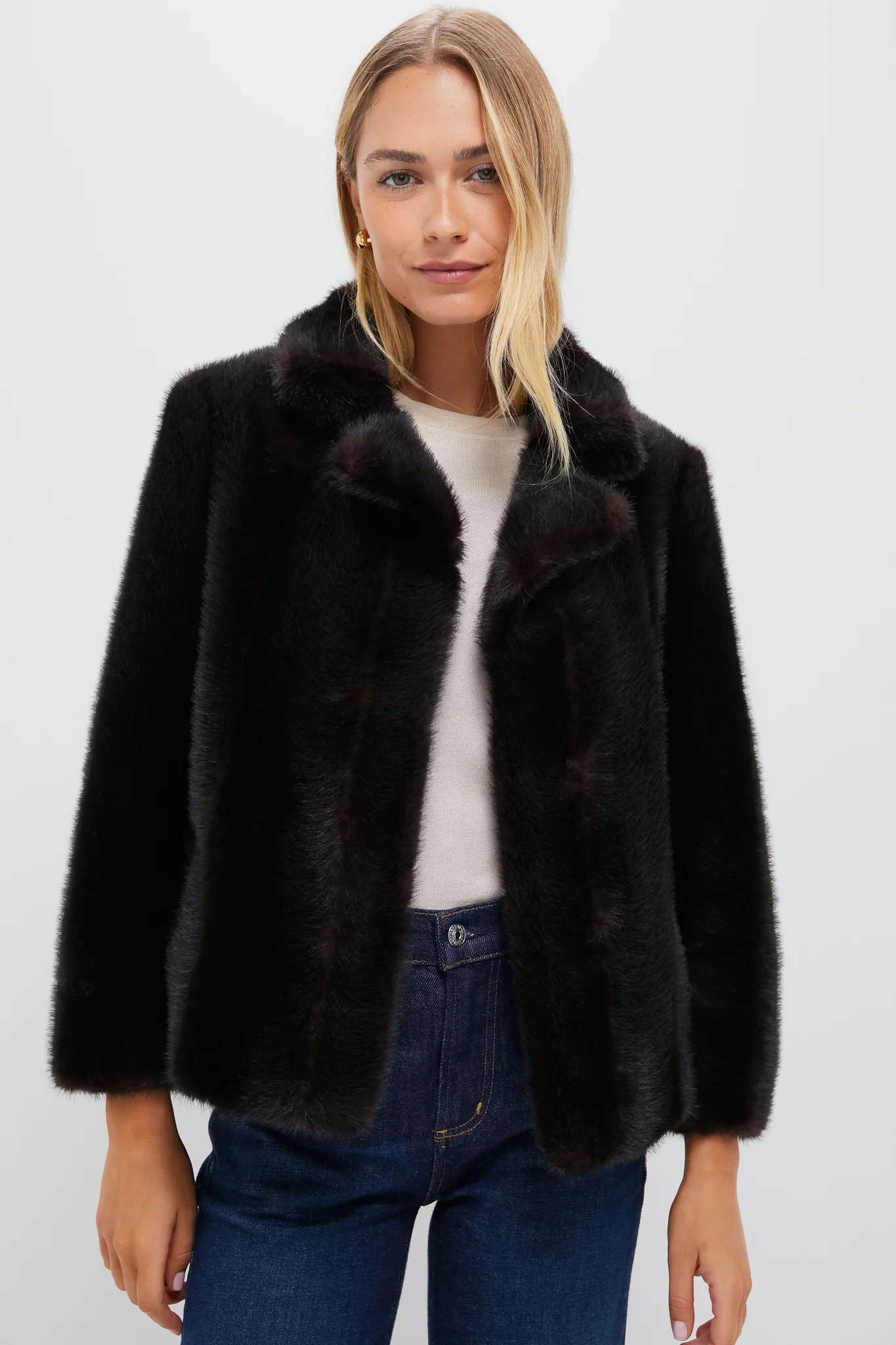 Brown Fur Cropped Carmella Coat | Tuckernuck (US)