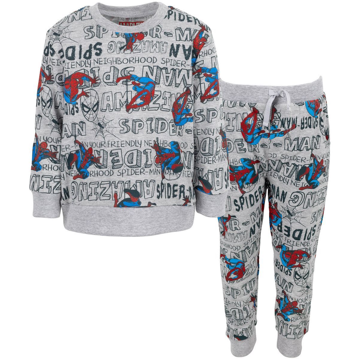 Marvel Avengers Spider-Man French Terry Sweatshirt and Pants Set Toddler to Little Kid | Target