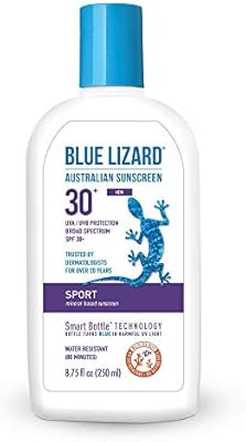 Blue Lizard Sport Mineral-Based Sunscreen – No Oxybenzone, No Octinoxate – SPF 30+ UVA/UVB Pr... | Amazon (US)