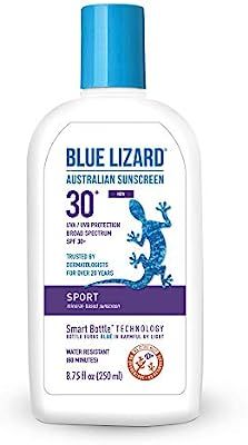 Blue Lizard Sport Mineral-Based Sunscreen – No Oxybenzone, No Octinoxate – SPF 30+ UVA/UVB Pr... | Amazon (US)